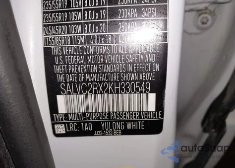 2019 Land Rover Range Rover Evoque Landmark Edition/Se Premium from USA, damaged, VIN SALVC2RX2KH330549